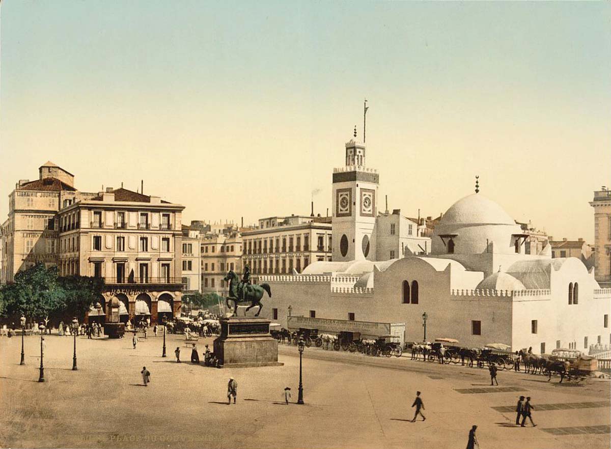 Algiers. Government place and Mosque, circa 1900