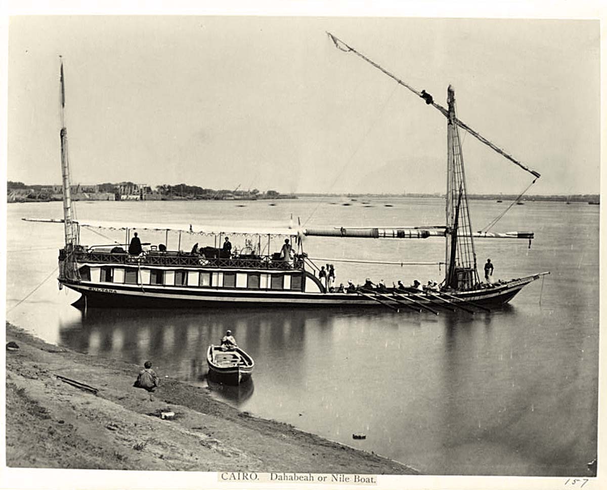 Cairo. Dahabeah or Nile boat, circa 1890