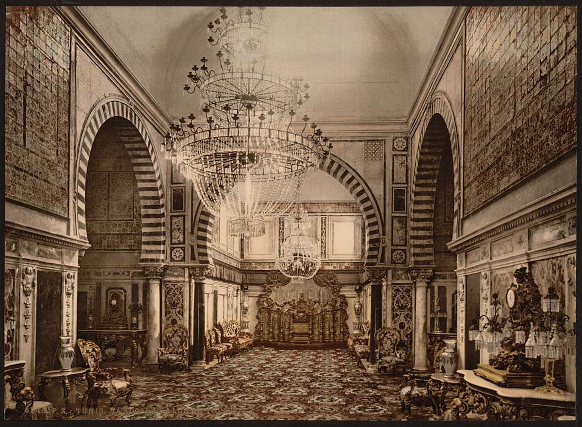 Tunis. Bardo, the throne room, circa 1890