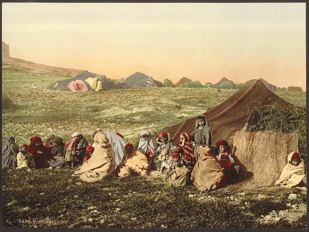 Tunis. Group of wandering Arabs, circa 1890