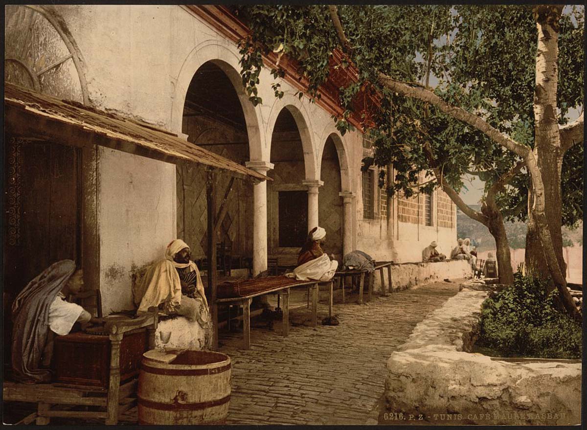 Tunis. Moorish cafe, circa 1890