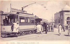 Tunis. Tramway stop at the Kasbah