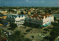 Oranjestad. In the middle of downtown, plaza Daniël Leo