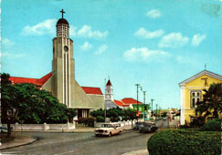 Oranjestad. Protestant Church on Wilhelmina Street