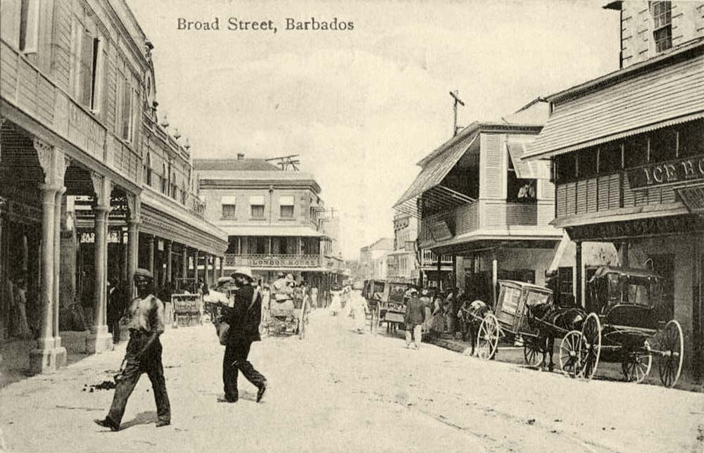 Bridgetown. Broad Street, 'London House' and 'Ice House', 1910