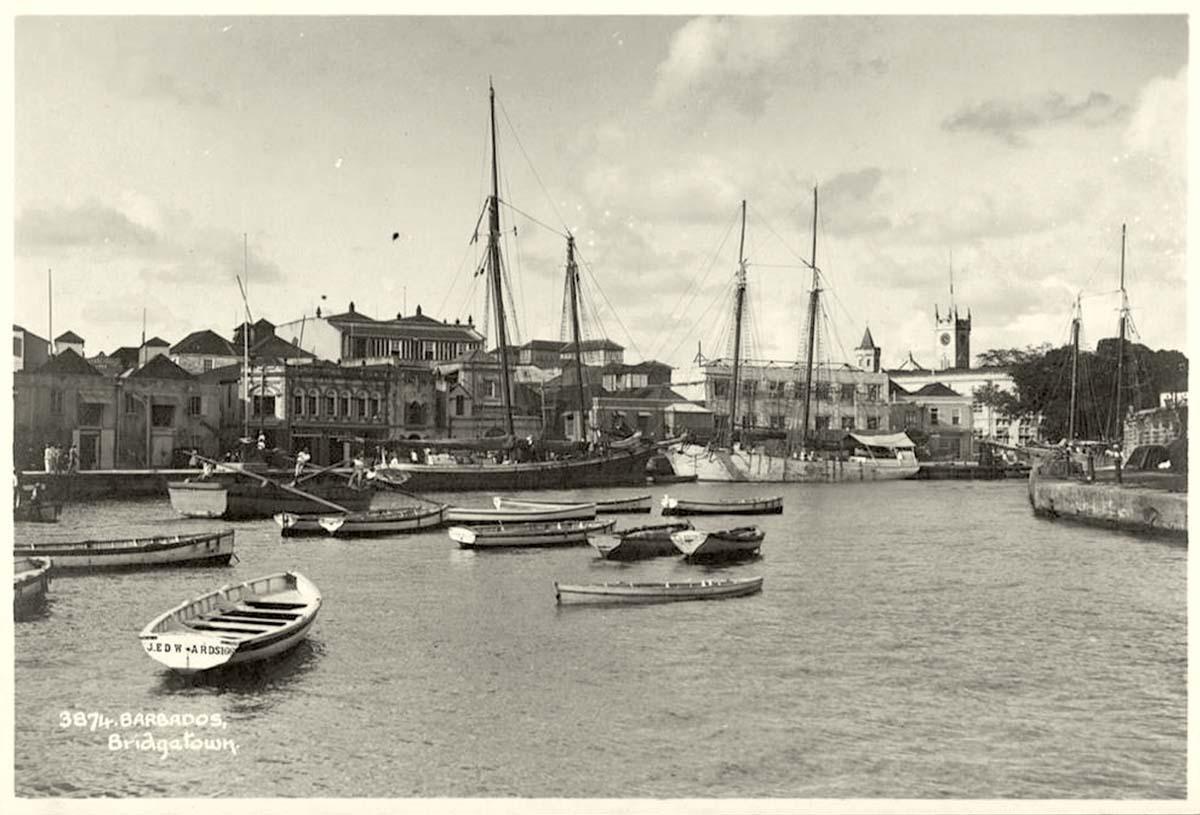 Bridgetown. Panorama of harbor