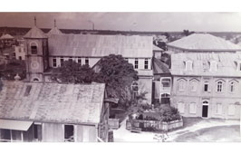 Belize City. Holy Redeemer cathedral and rectory in Belize City, between 1930 and 1939