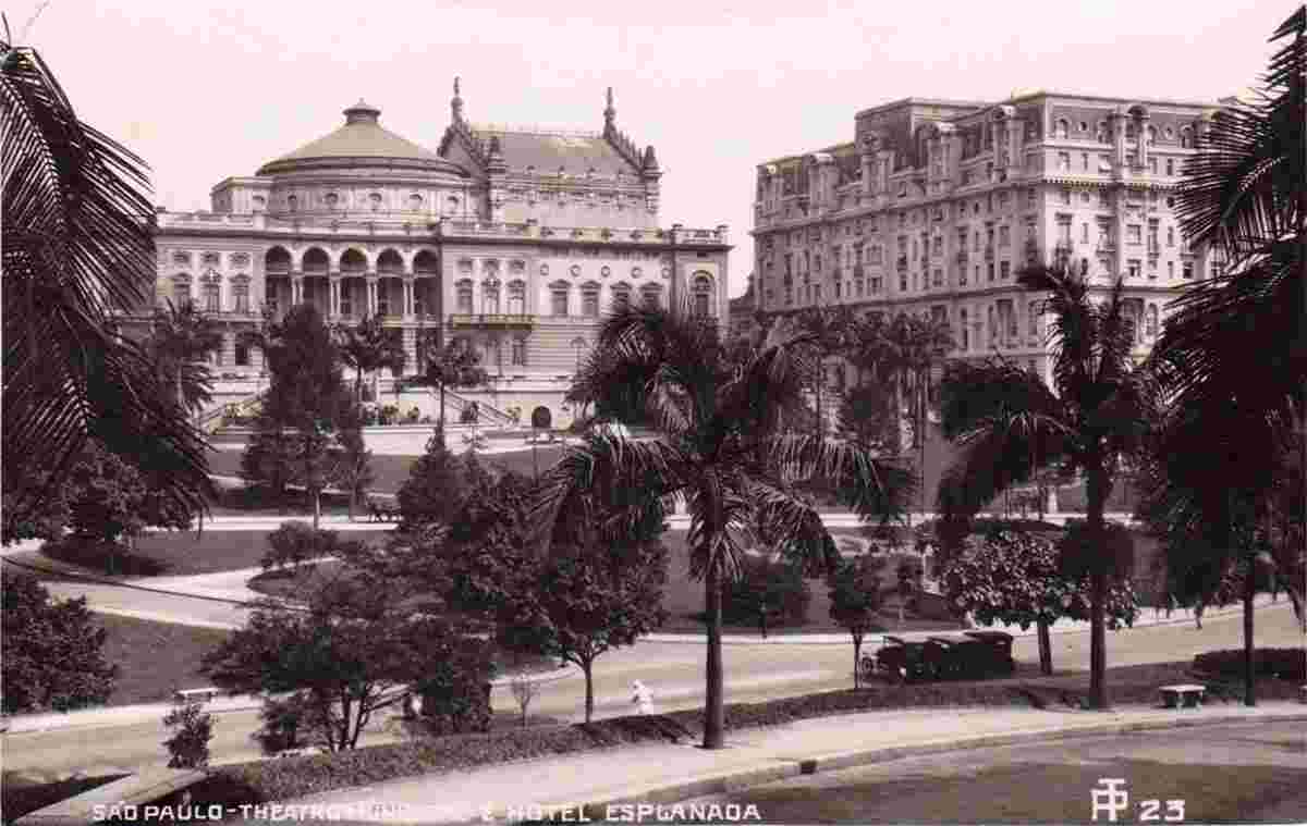 São Paulo. Theater Municipal and 'Esplanade' Hotel