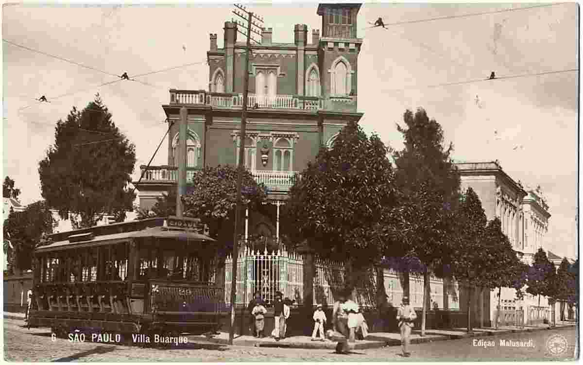 São Paulo. Villa Buarque, Tram, 1907