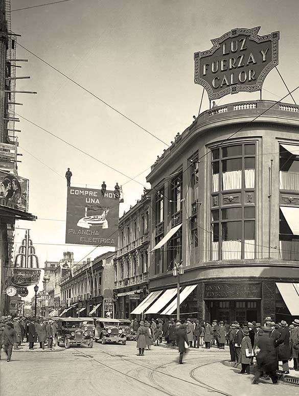 Santiago. Panorama of Ahumada, city center, circa 1920s