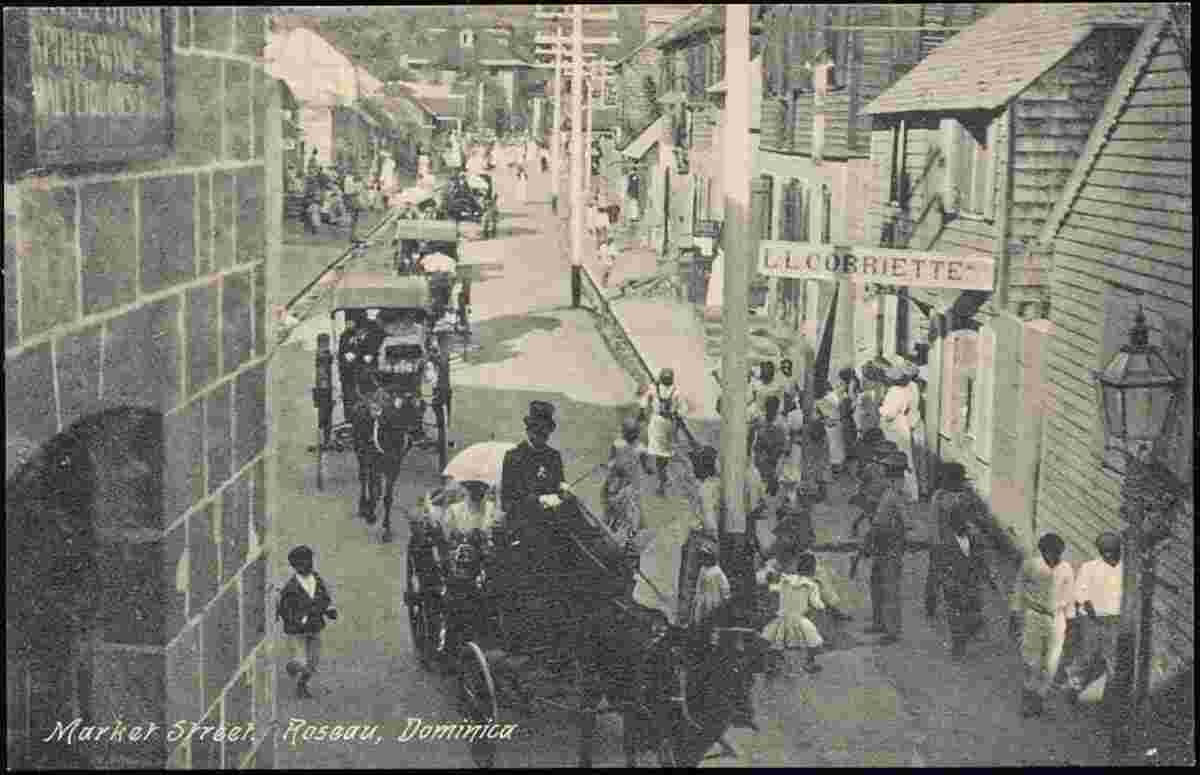 Roseau. Market Street, 1910s