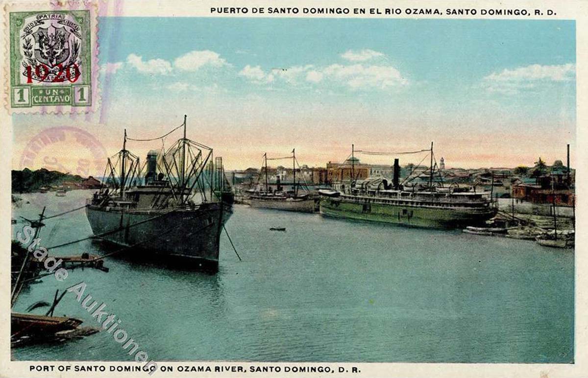Santo Domingo. Port of Santo Domingo on Ozama River, circa 1920