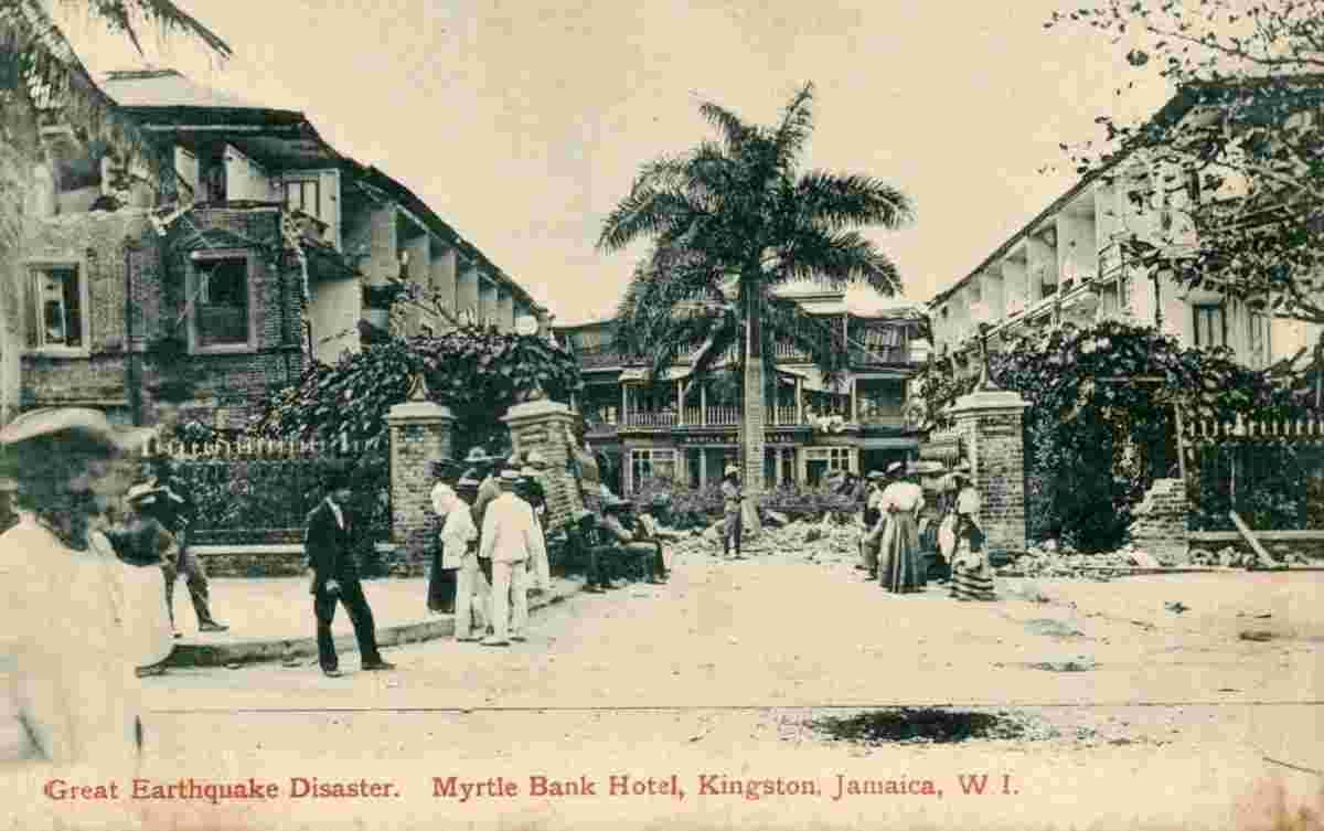 Kingston. Myrtle Bank Hotel after Great earthquake disaster