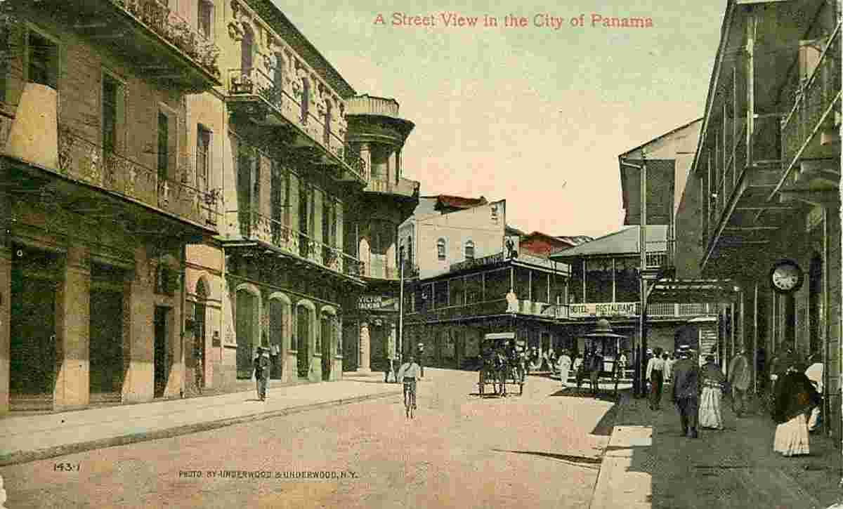 Panama City. Panorama of town street