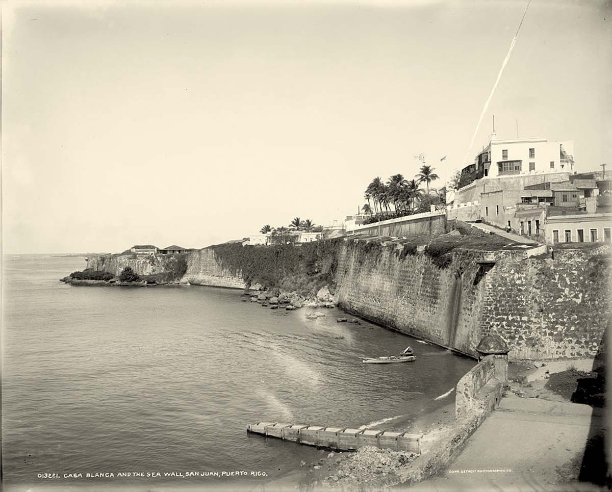 San Juan. Casa Blanca and the sea wall, circa 1900