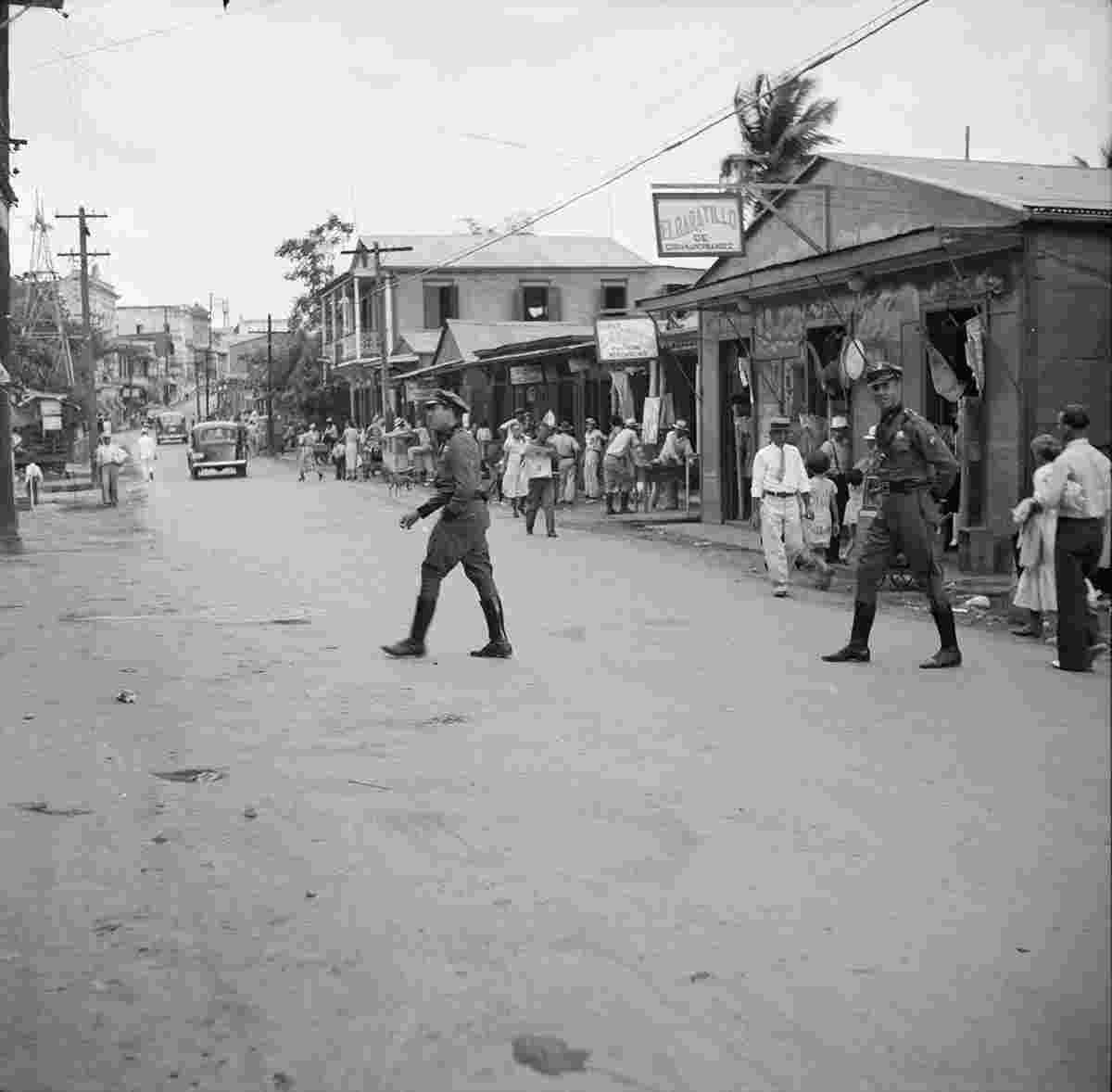 San Juan. Insular police on a San Juan street, 1938