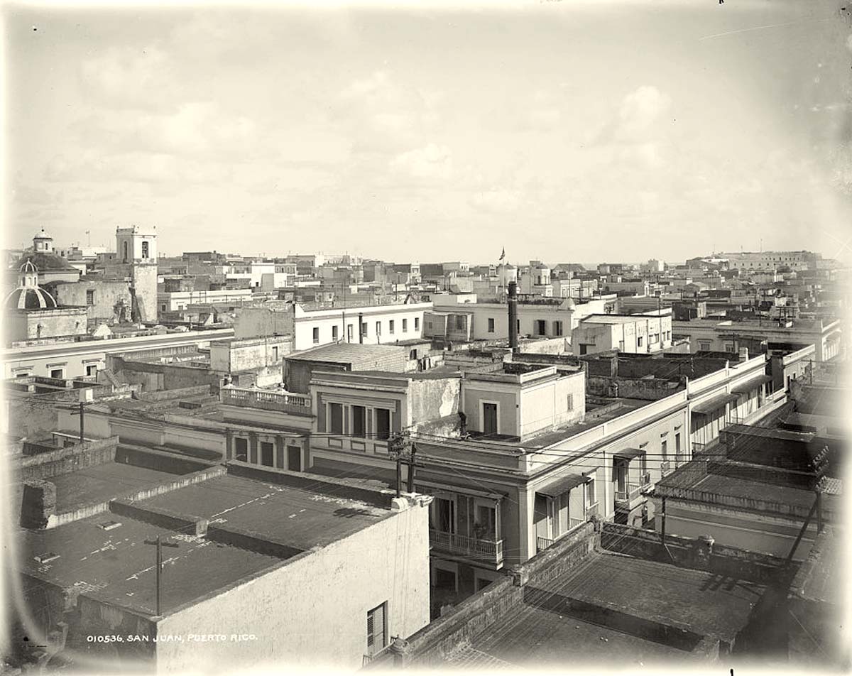 San Juan. Panorama of the city, circa 1890