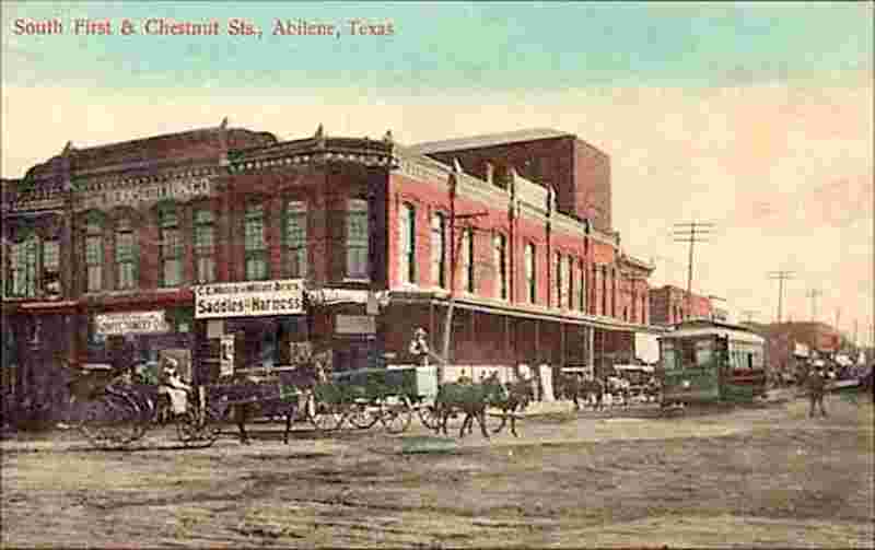 Abilene. South First & Chestnut Streets, 1900s
