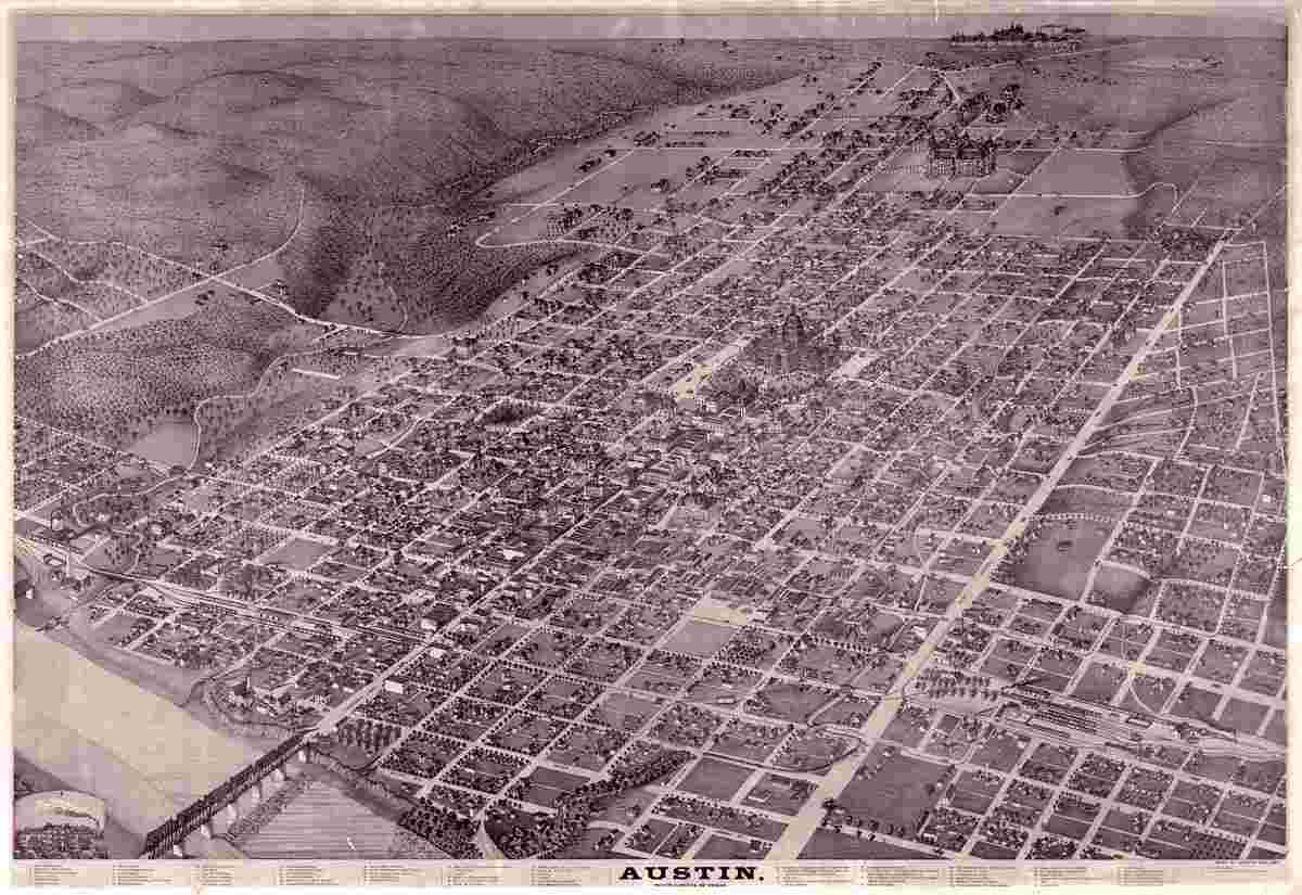 Austin. Old map Austin, 1887