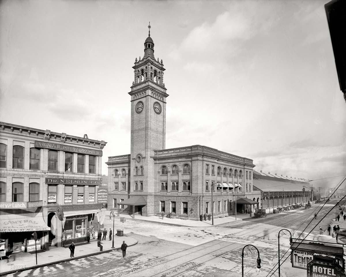 Saint Paul. Chicago, Milwaukee & St. Paul railway station, circa 1908