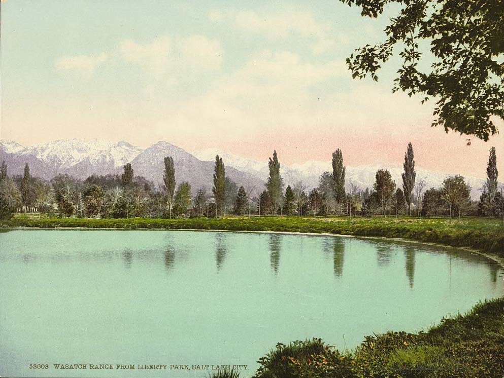 Salt Lake City. Wasatch Range from Liberty Park, 1900