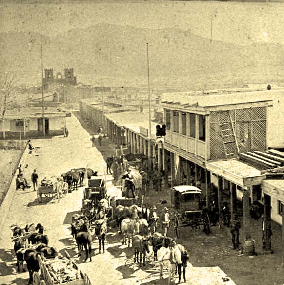 Santa Fe. East San Francisco Street on the Plaza before 1866