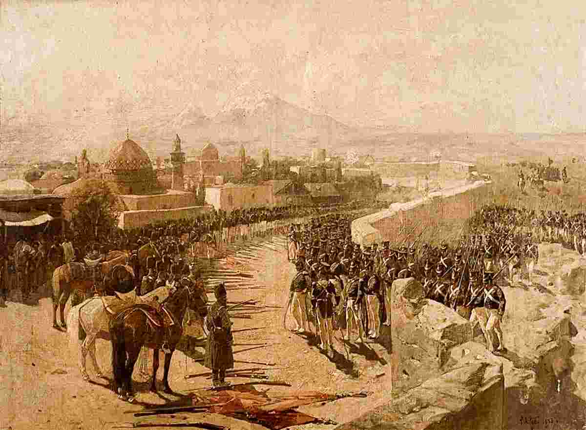 Yerevan. So the city looked like in 1827, when he was is taken by the Russian army