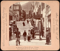 Hong Kong. Panorama of city street, between 1900 and 1910