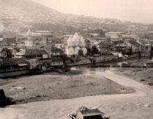 Tbilisi. Armenian Cathedral, Kura River and Mikhailovsky Bridge 