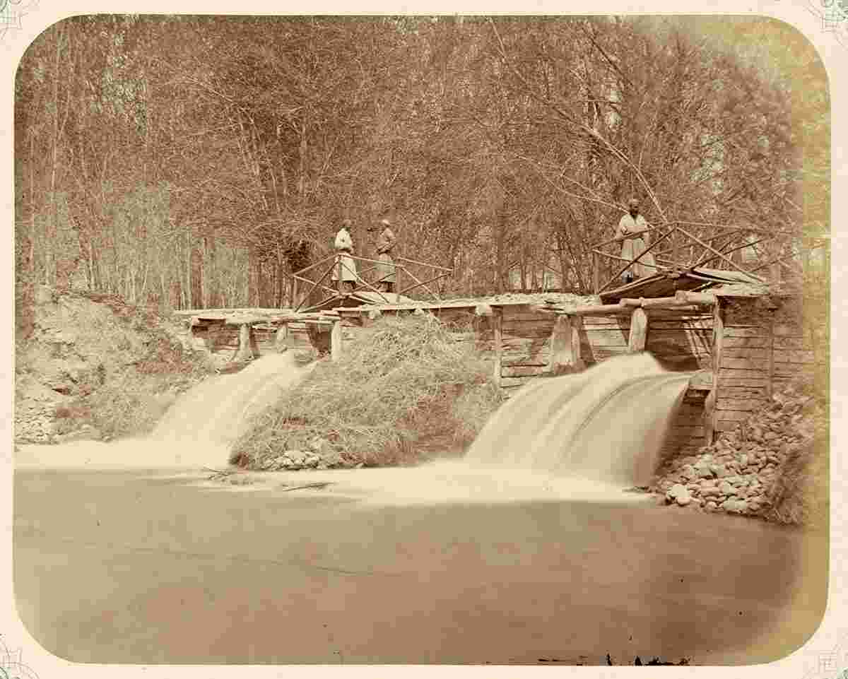 Tashkent. A bridge over two small artificial waterfalls, between 1865 and 1872