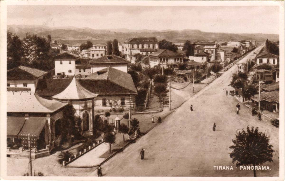 Tirana. Panorama of the city street