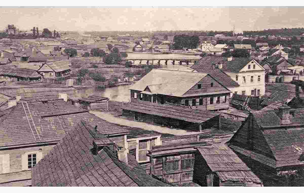 Minsk. Plebanskaya weir with mills, 1860s