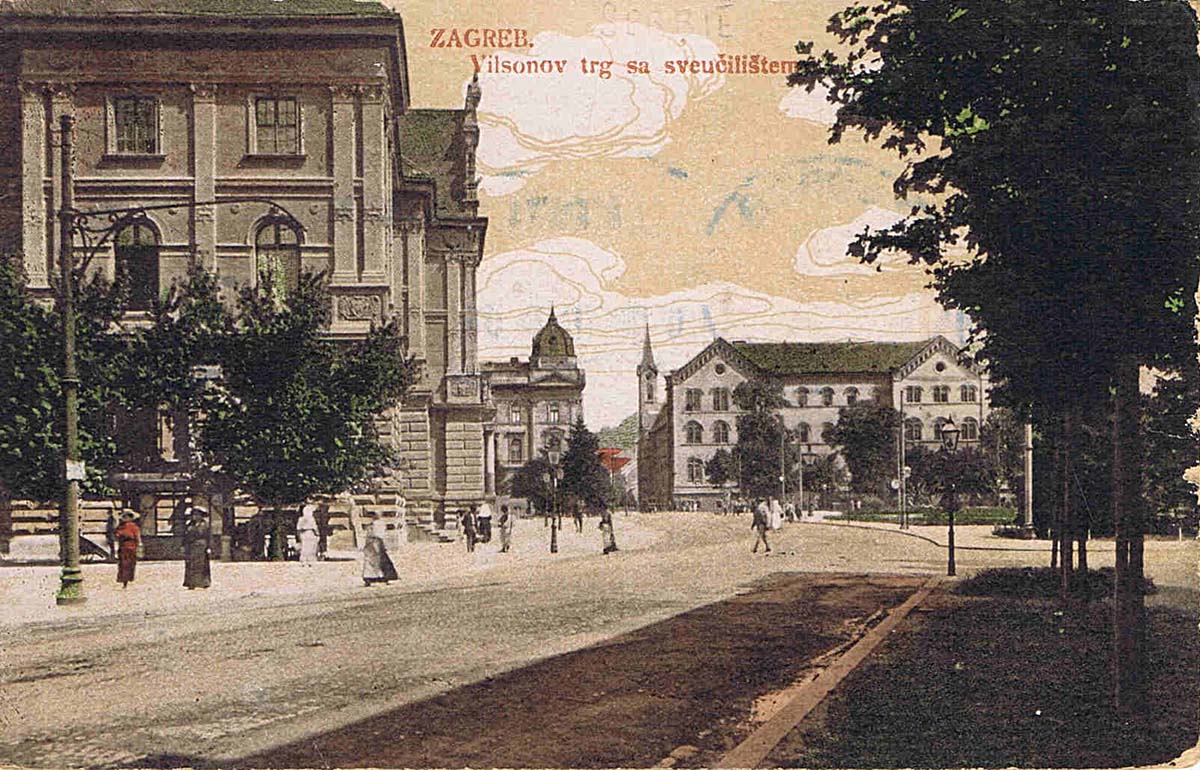 Zagreb. Vilsonov Square with the University, 1926