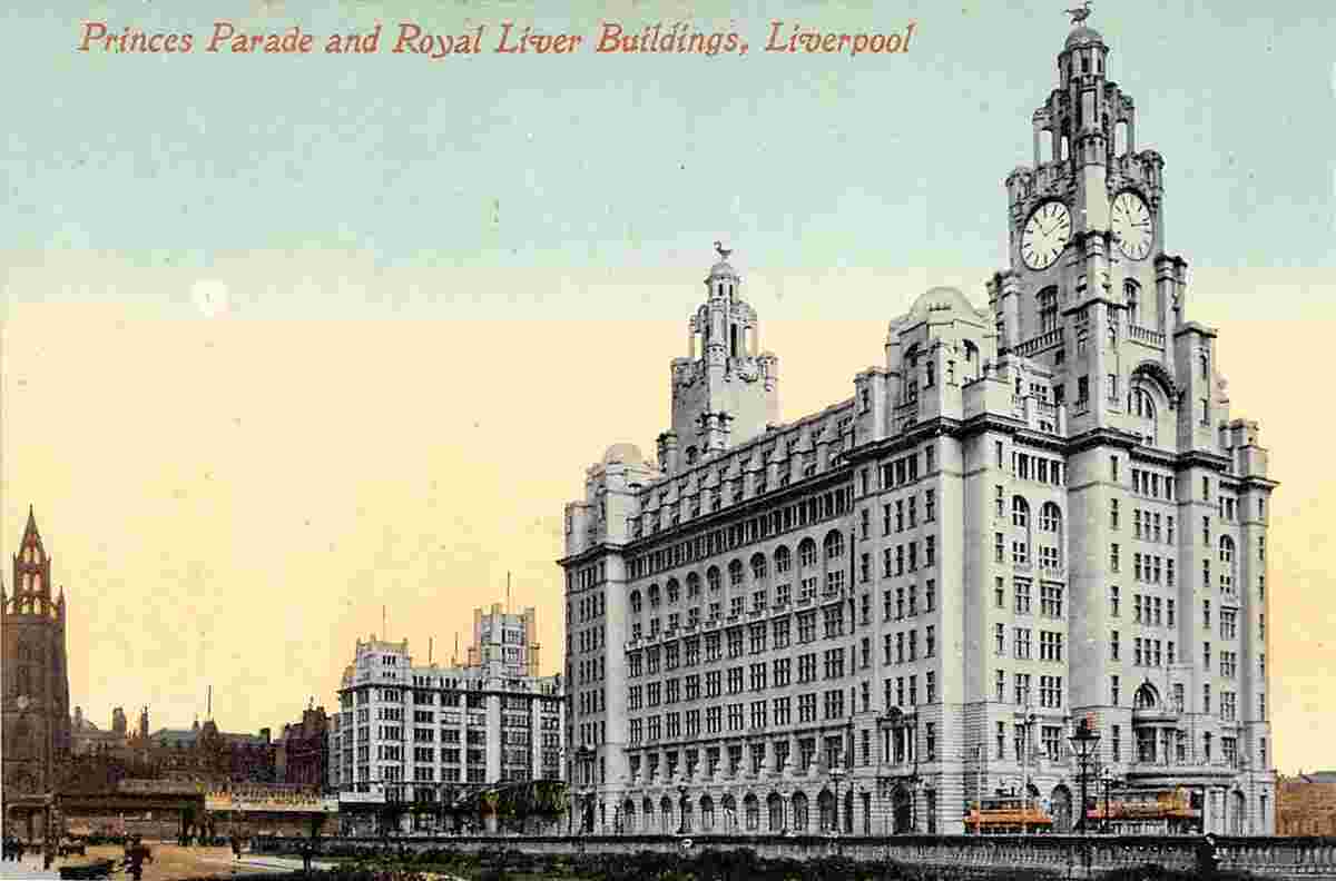 Liverpool. Royal Liver Buildings and Princes Parade