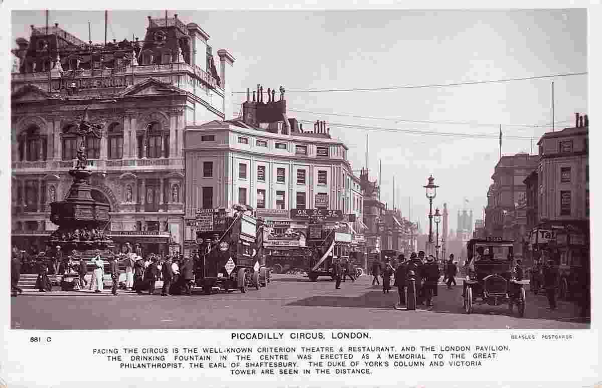 Greater London. Piccadilly Circus, 1912