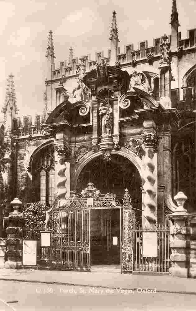 Oxford. St Mary the Virgin Church, Porch, 1935