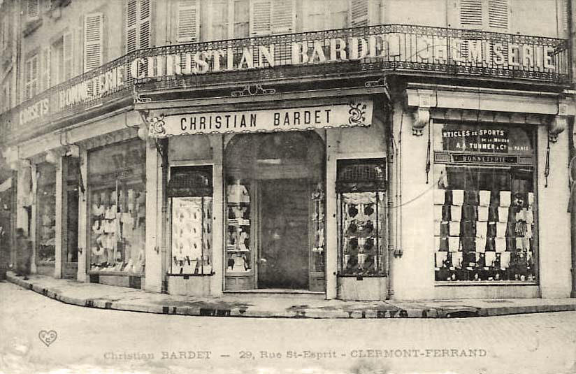 Clermont-Ferrand. Bonneterie et Chemiserie Christian Bardet sur Rue Saint Esprit