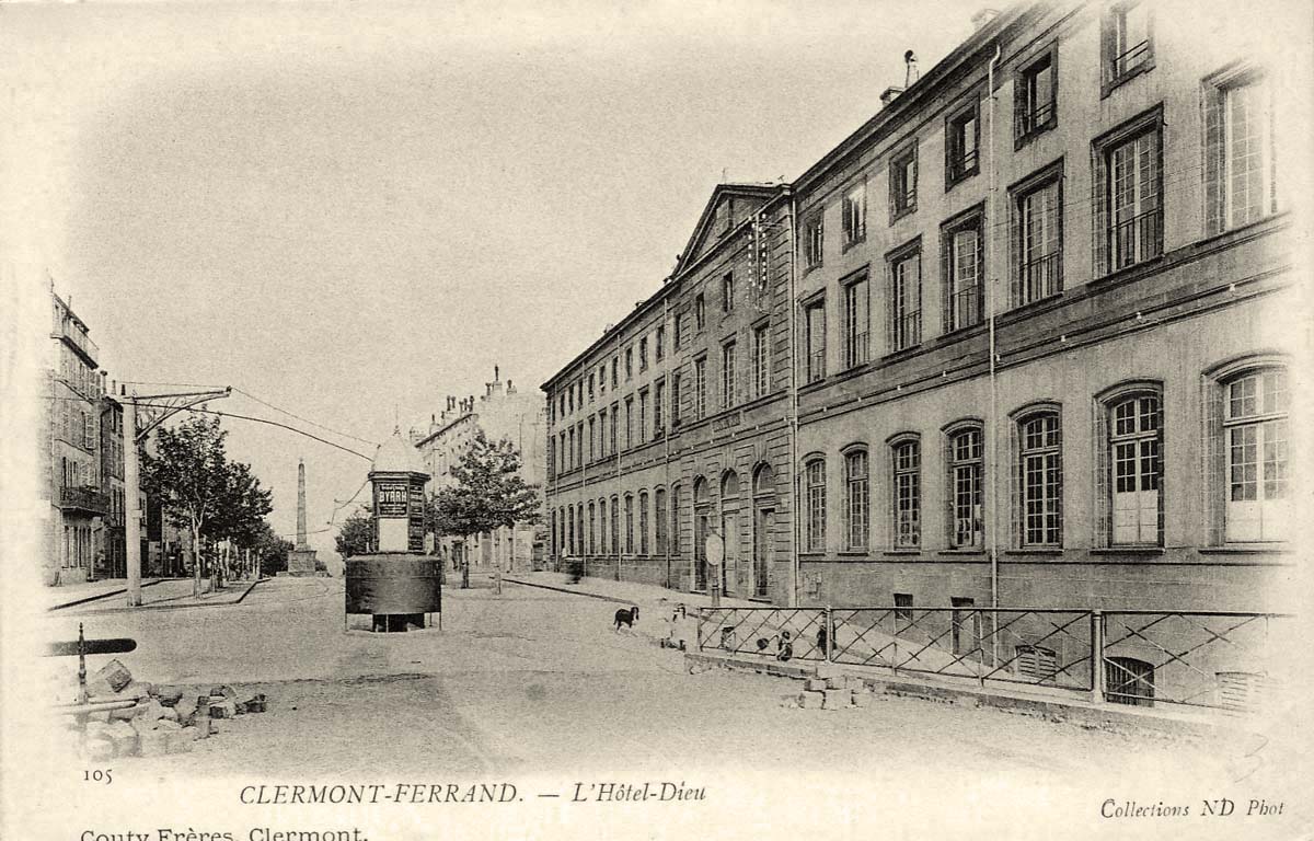 Clermont-Ferrand. L'Hôtel-Dieu, vers 1900