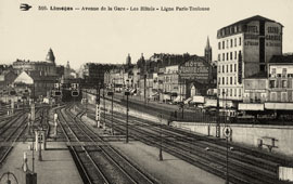 Limoges. Avenue de la Gare, Les Hôtels, Ligne Paris-Toulouse
