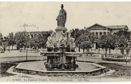 Nîmes. La Fontaine Pradier, 1915