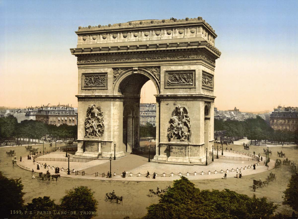 Paris. Triumphal Arch, Square of the Star, circa 1890
