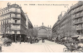 Paris. North railway station and Denain Boulevard
