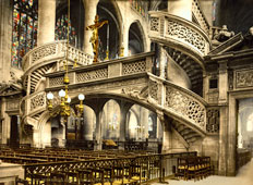 Paris. St Etienne-du-Mont, church interior, circa 1890