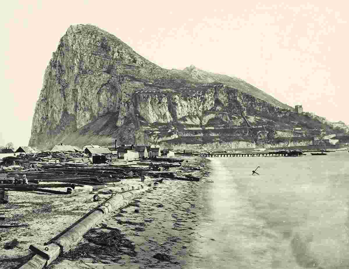 Gibraltar. A cliff near the west coast, neutral territory, 1850