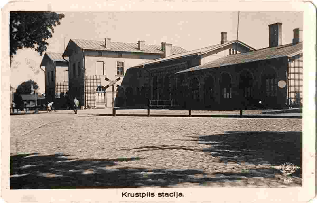 Krustpils - Railway station, 1930s