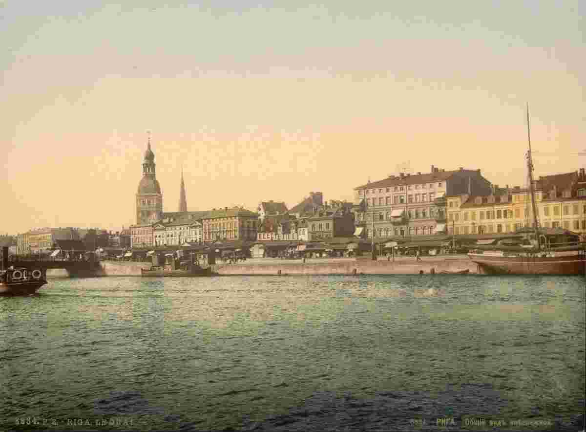 Riga. Panorama by the quay, circa 1890