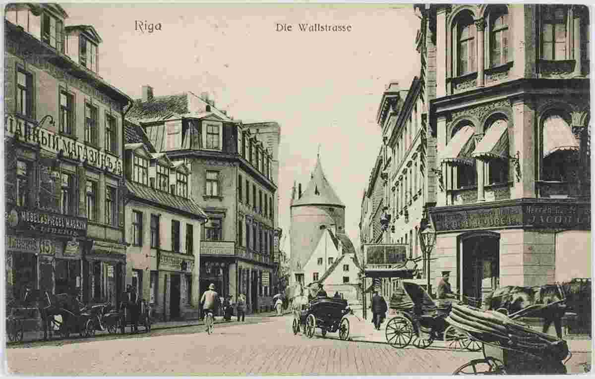 Riga. Valnu Street and Powder Tower, 1911