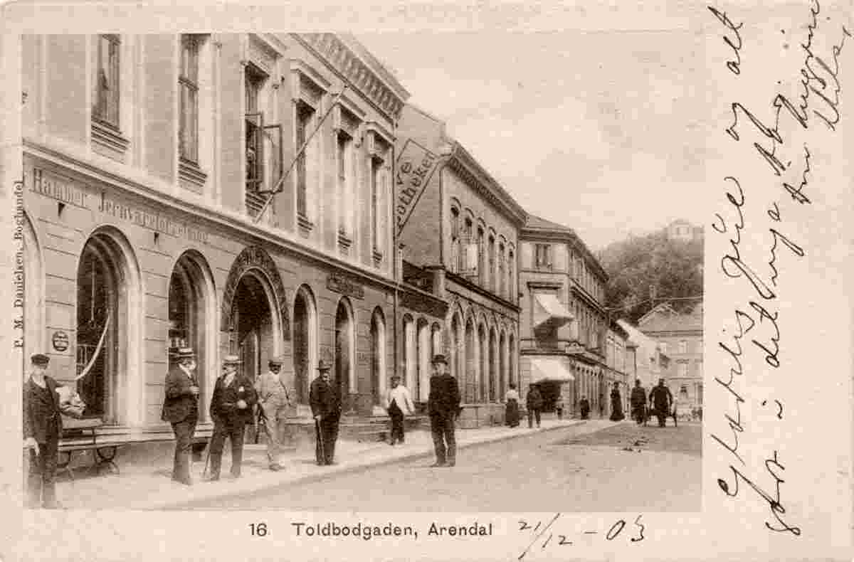Arendal. Tollbodgaten - Tollbod street, 1903