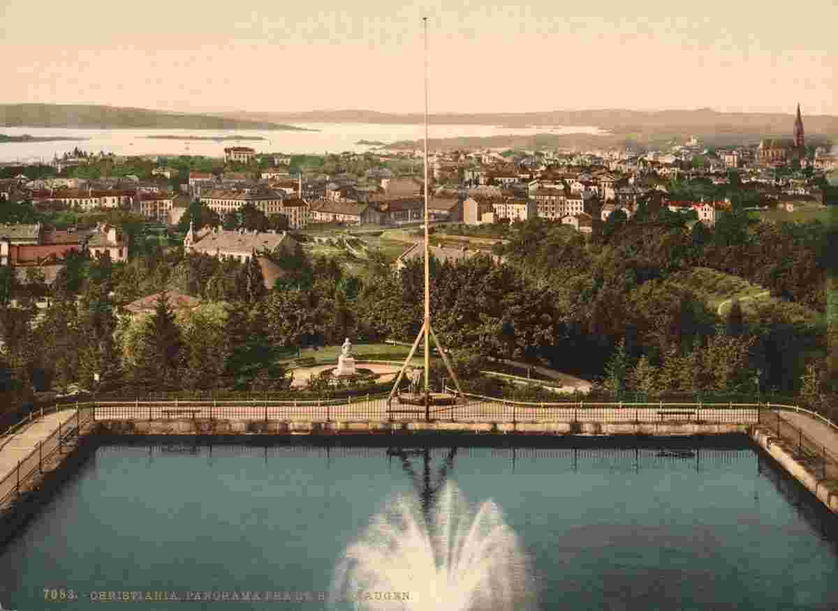 Oslo. Panorama from St Hanshaugen, circa 1890