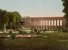 Warsaw. Garden of Saxony, on background - Saxon Palace, circa 1890